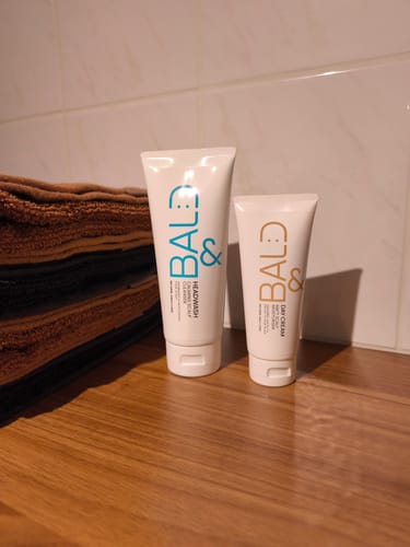 Customer photo review of Bald Head Moisturizer. 100ml.