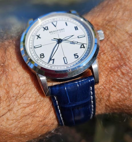 Customer photo review of Leather - Crocodile Grain - Berry Blue