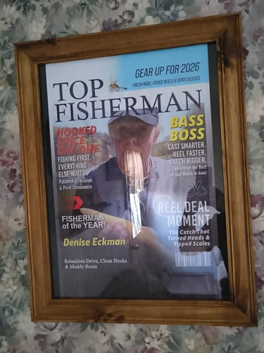 Customer photo review of Personalized "Top Fisherman" Magazine Cover Poster With Photo & Name Angler Funny Fisherman Gift For Fishing Lover