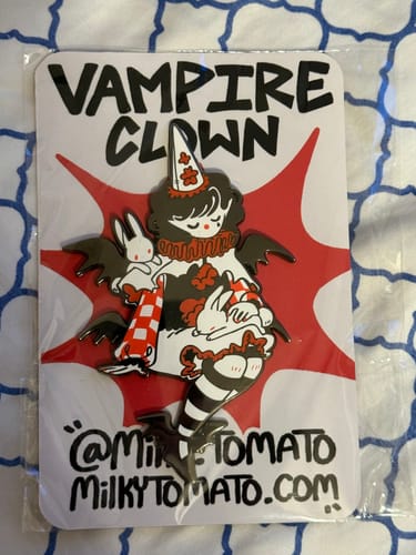 Customer photo review of Large Vampire Enamel Pin!