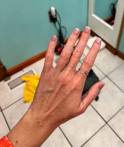 Customer photo review of Healing Is Not Linear Minimalist Wave Ring