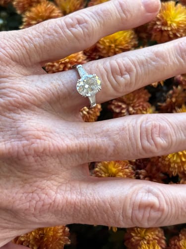 Nancy G. review of Three Stone Oval Moissanite And Tapered Baguette Engagement Ring image 1 out of 1