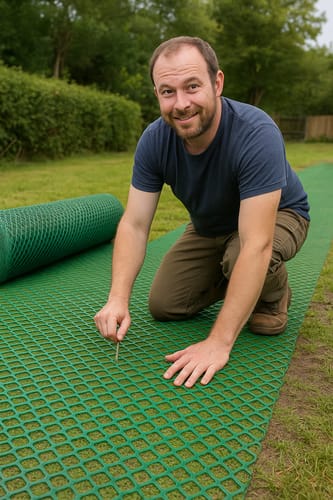 Customer photo review of Heavy-Duty Grass Protection Mesh – 2m x 30m | UV-Stabilised, Eco-Friendly, Rot-Resistant | Durable Reinforcement for Car Parks, Driveways & Lawns