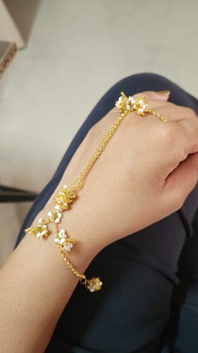 Customer photo review of 22k Gold Plated Raadhana Hathphool