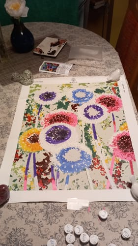 Customer photo review of Colorful Dandelions | Paint by Numbers