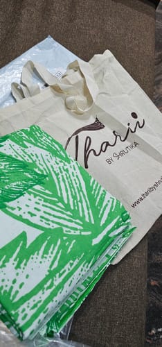 Customer photo review of Leafy Emeralds (Pure Mul Cotton Saree)