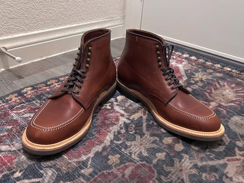 Customer photo review of Indiana Moctoe Boot - luosjiet®boots - Brown Full Grain Pull-Up Cowhide