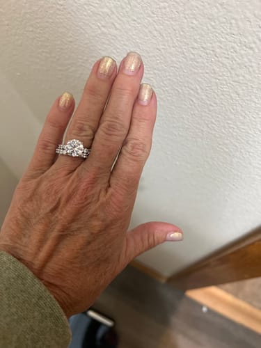 Customer photo review of Elegant 3.0Ct Round Cut Wedding Ring Set With Eternity Wedding Band