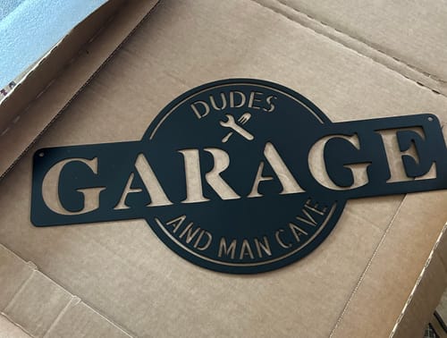Customer photo review of Garage Monogram - Metal Sign