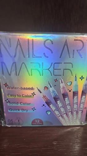 Customer photo review of Nail Art Markers | Fine Tip Pens for Home Manicure