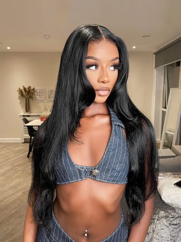 Customer photo review of Raw Hair Tiny Knots All-Pre 6x6 Swiss HD Glueless Wig Silky Straight