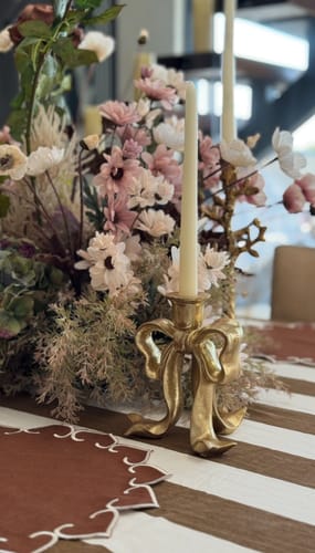 Customer photo review of Medium Gold Bow Candle Holder (Set of 2)