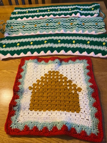 Customer photo review of Gingerbread Blanket Yarn Pack, Free Pattern & Video