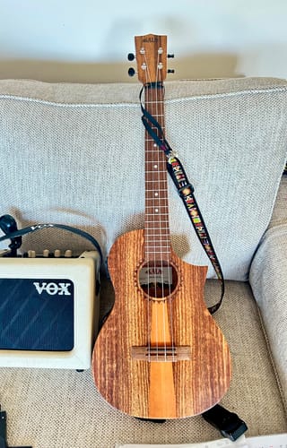 Customer photo review of Kala KA-TK-B-CE Teak Tri-Top Baritone Ukulele | Cutaway & EQ | Warm, Rich Tone