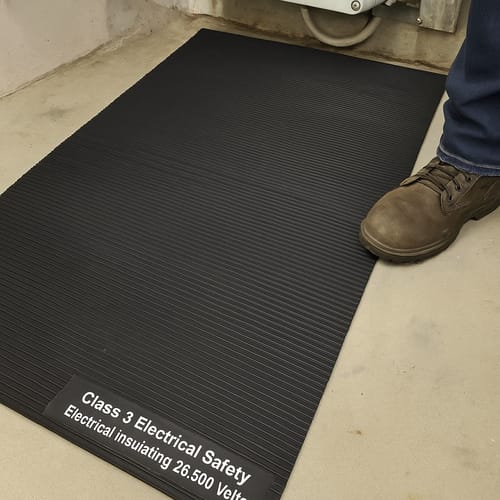 Customer photo review of Fine Ribbed Black Rubber Matting – Class 3 Electrical Safety (26,500V) - Linear Metre
