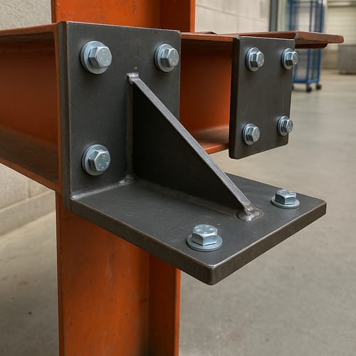 Customer photo review of Heavy Duty RSJ Side Fix Brackets 300mm Deep – 6mm Steel with Central Gusset – For Mounting Cantilever Brackets – Ideal for Beam Support