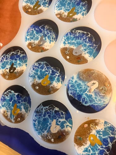 Customer photo review of 4x0.5" Round MEGA 20 Coaster Silicone Mold For Epoxy Resin
