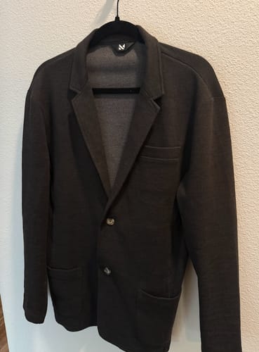Customer photo review of Casual Knit Blazer: Carbon Black