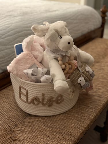 Sharon B. review of Baby Knits™ Personalized Knitted Basket image 1 out of 2
