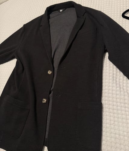 Customer photo review of Casual Knit Blazer: Carbon Black