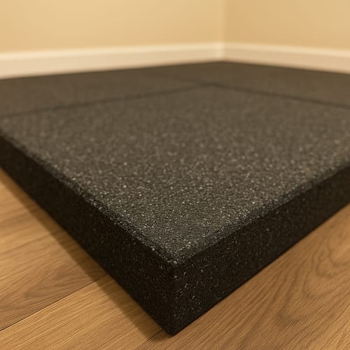 Customer photo review of Heavy Duty Sound Deadening Acoustic Rubber Tiles – Affordable, Age-Resistant, Rot-Proof, Excellent Soundproofing, 30kg Each, Durable Acoustic Solution