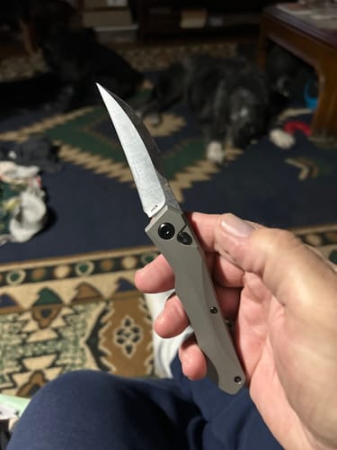 Customer photo review of Hendrix Titanium M390 Auto Hell Hawk Switchblade