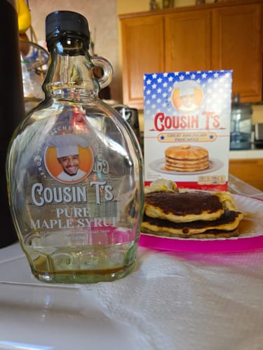 Customer photo review of Cousin T's Maple Syrup & 2 Pack Pancake Mix Bundle