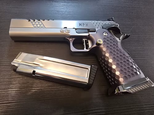 Customer photo review of STI 2011 9/38/BUL Armory | Brass | Double Stack Magazine Base Pad | IPSC Standard Division