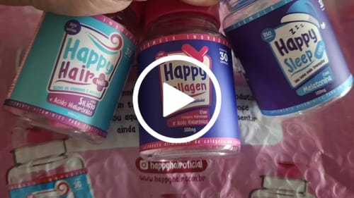 Customer video review of Happy Hair 6 Potes + 6 Potes Grátis + 2 Colágenos + 1 Melatonina (Total 15 Potes)