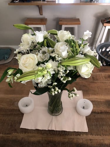 Customer photo review of Lush Lily Flower Bouquet