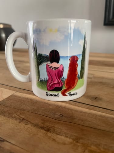 Customer photo review of Girl & Dogs - Life is better with a dog Personalised Mug