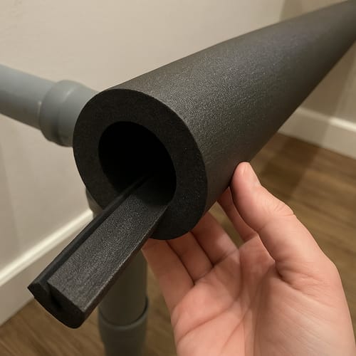 Customer photo review of Pipe Insulation Foam Class O Self Seal Black 89mm Bore 19mm Wall