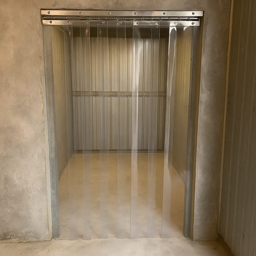 Customer photo review of Coldroom PVC Strip Curtains (Hook-On) Clear Energy-Saving Easy Acces Stainless Steel Rails Ideal for Walk-In Chillers & Fridges Dust & Pest Protection