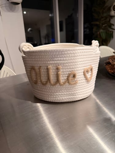 Customer photo review of Baby Knits™ Personalized Knitted Basket