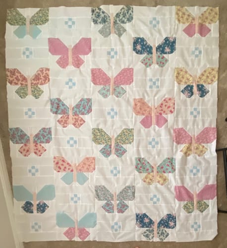 Customer photo review of Flutter Lella Boutique Pre-Cut Ready-To-Sew Quilt Kit Featuring Precious Petite by Riley Blake