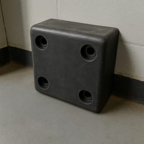 Customer photo review of Rubber Dock Bumper 330x305x100mm Durable TPX Compound, 4 Fixing Holes, Ideal for Loading Dock Protection