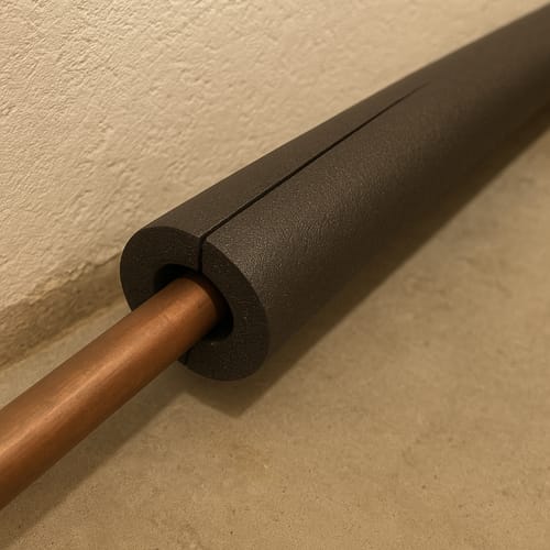 Customer photo review of Pipe Insulation Foam Class O Self-Seal Black 48mm Bore 25mm Wall