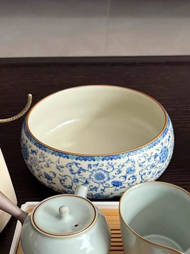Customer photo review of Blue And White Ruyao Twig Flowers Tea Washer