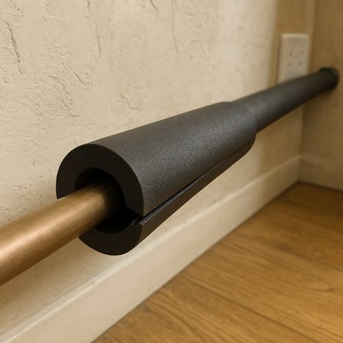 Customer photo review of Pipe Insulation Foam Class O Self-Seal 60mm Bore 19mm Wall Black