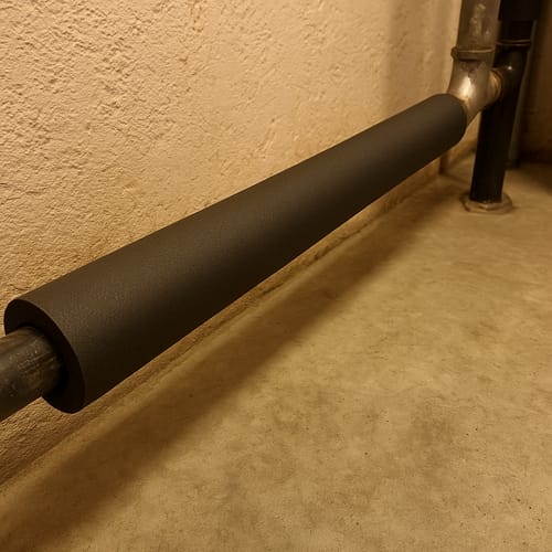 Customer photo review of Pipe Insulation Foam Class O Black 67mm x 32mm Wall 2m Length