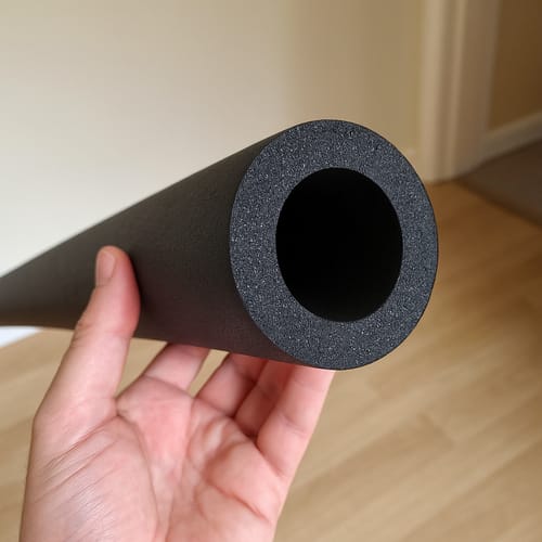Customer photo review of Pipe Insulation Foam Class O Black 76mm x 32mm Wall 2m
