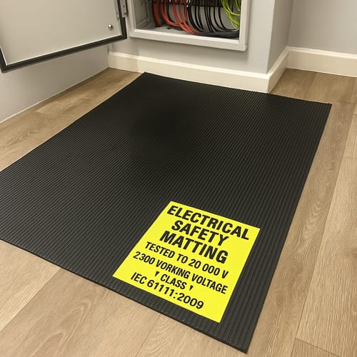 Customer photo review of Electrical Safety Matting Tested to 20,000V - 7,500V Working Voltage - Class 1