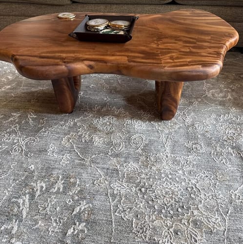 Customer photo review of Mid Century Live Edge Coffee Table Solid Wood Furniture Decor