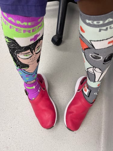 Customer photo review of Compression Sock Same Shift, Different Day