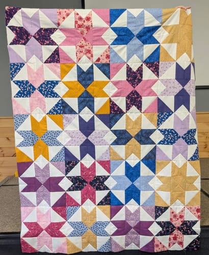 Customer photo review of Mystic Scrappy Stars Sew-Ready Quilt Kit