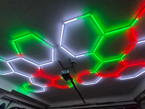 Customer photo review of Unbelievable RGB 6 X GRID Hexagon LED Lights ATL34 with REMOTE CONTROL Australian Certified!