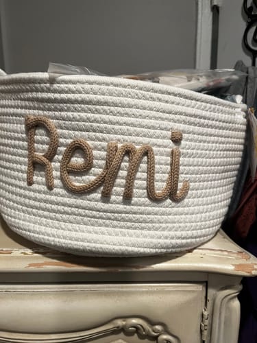 Customer photo review of Baby Knits™ Personalized Knitted Basket