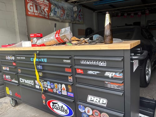 Customer photo review of 1.8M Wide (72") Stainless or Black Workbench Tool Trolley - Amazing Quality!