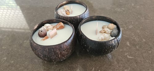 Customer photo review of Candle Making Kit Coconut Set of 3 - Starter DIY Kit With Soy Wax Blend & 60ml Fragrance