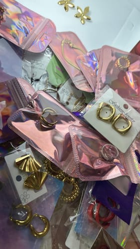 Customer photo review of Aretes espiral dorados - acero inoxidable